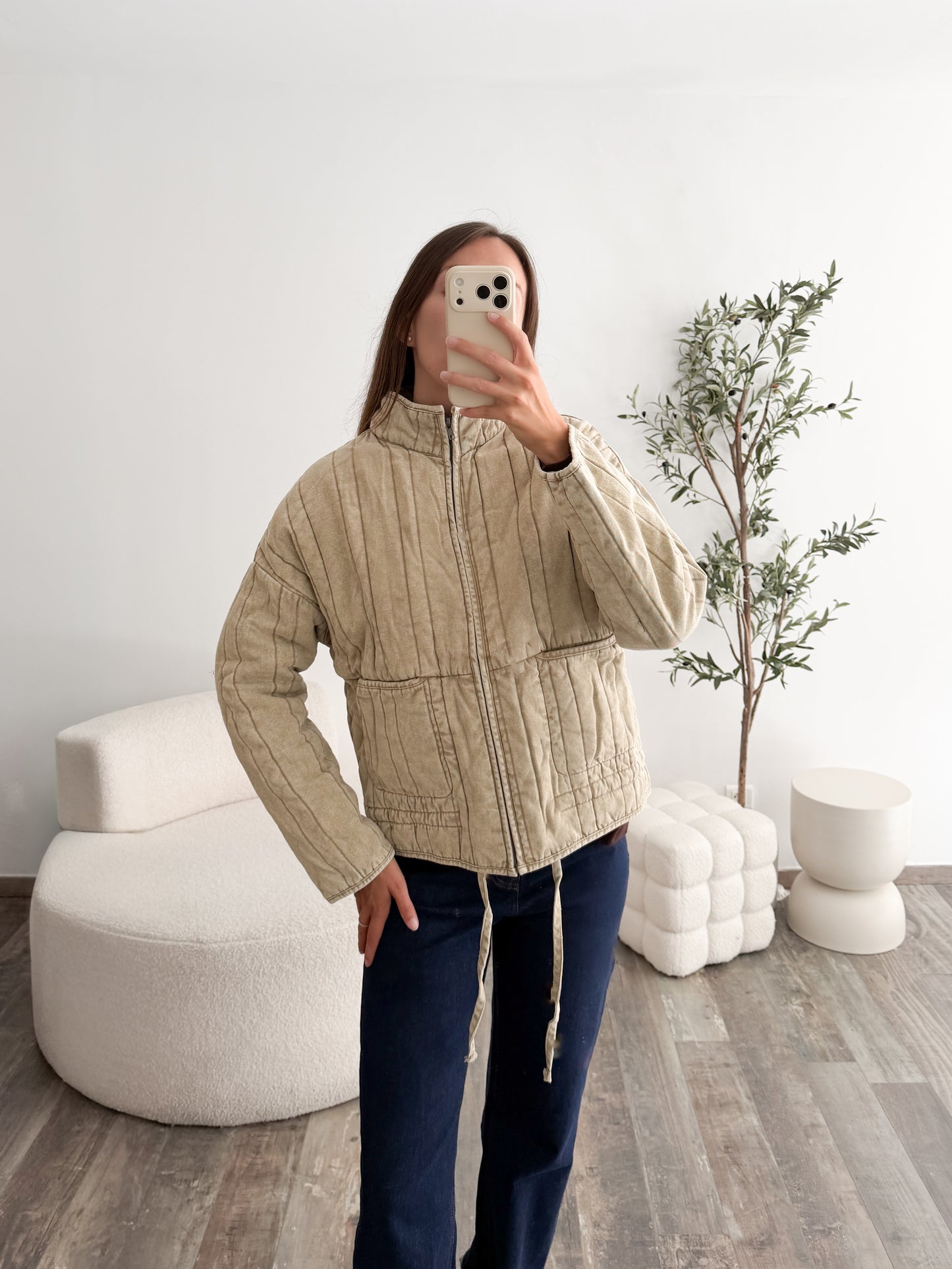 Veste en jean matelassée