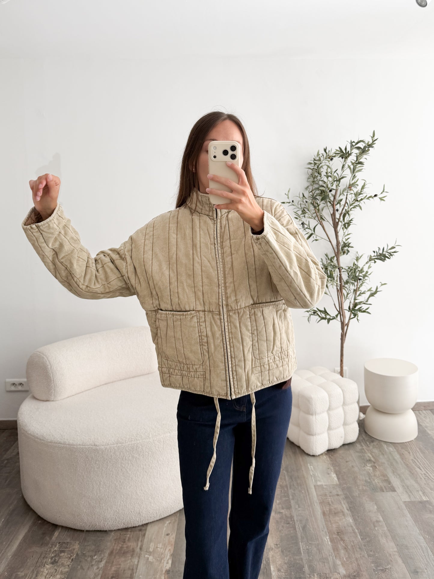 Veste en jean matelassée