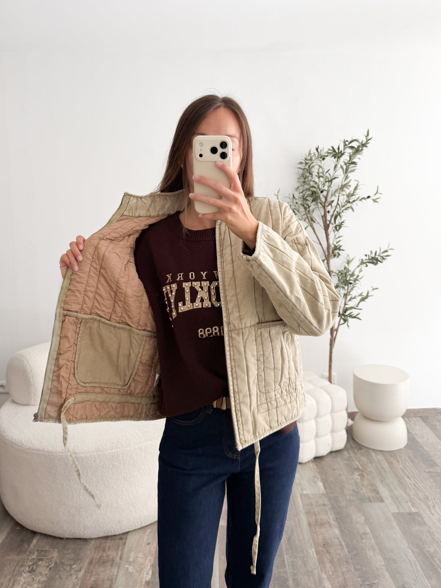 Veste en jean matelassée