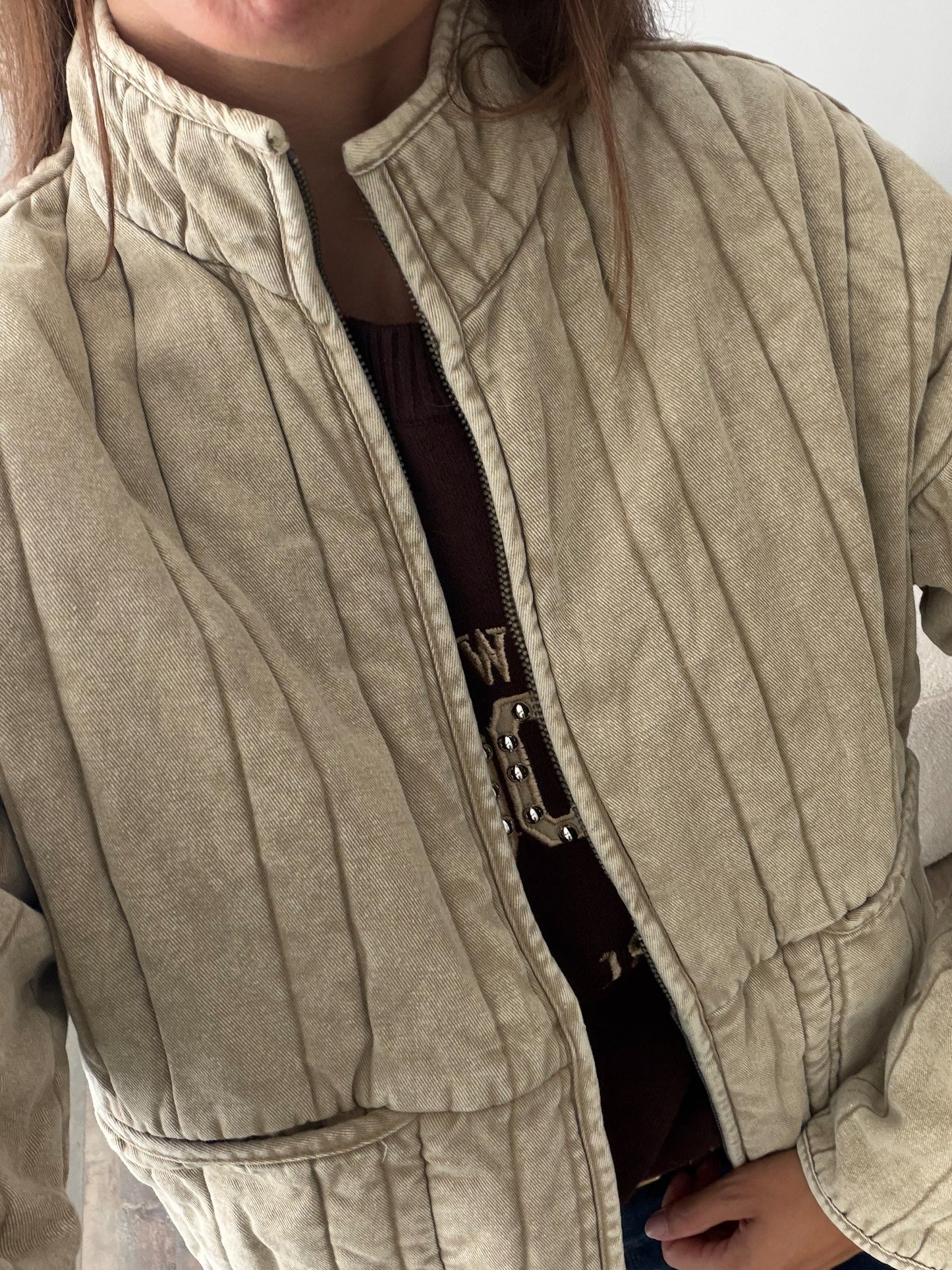 Veste en jean matelassée