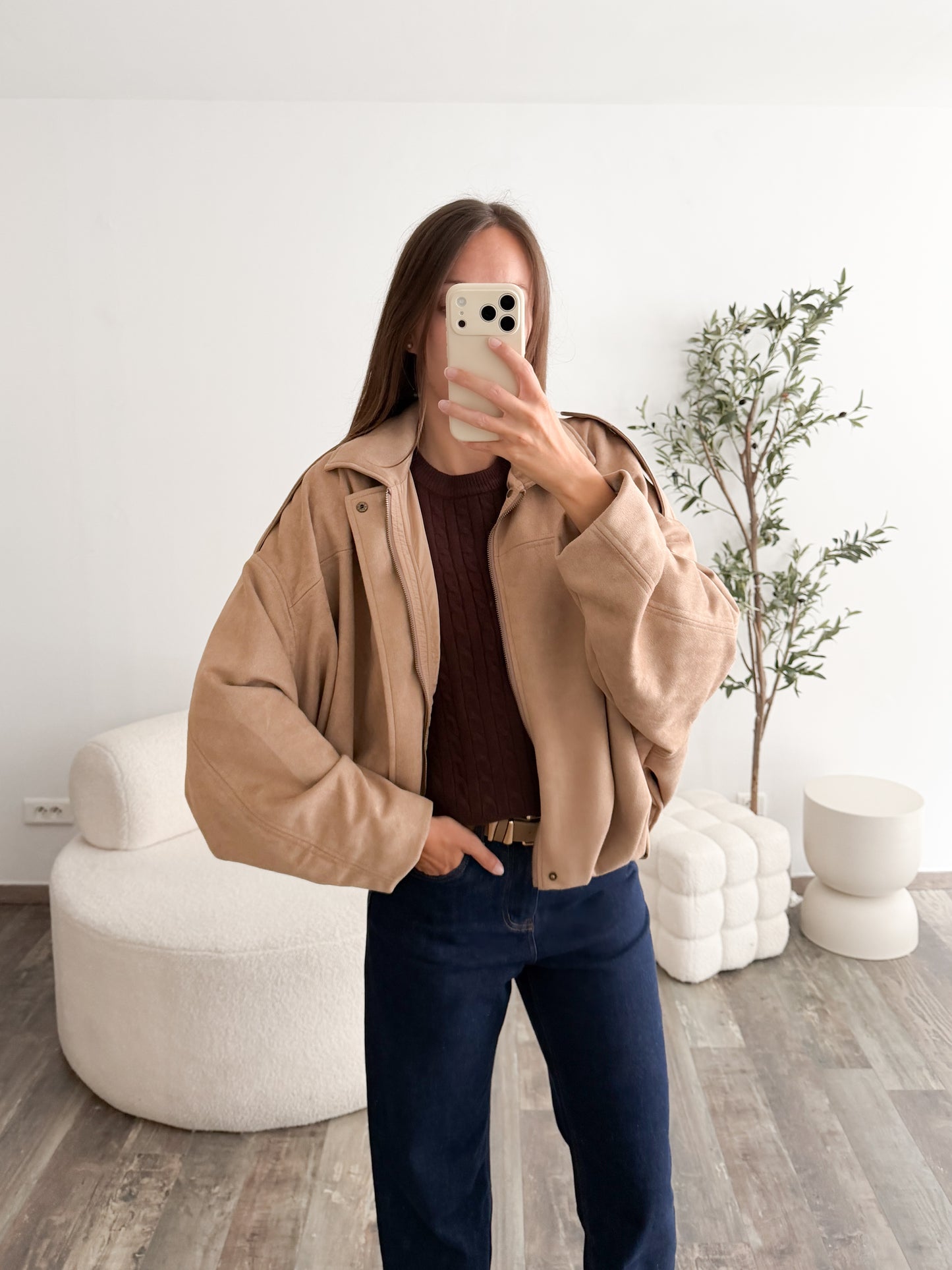 Veste effet suedine