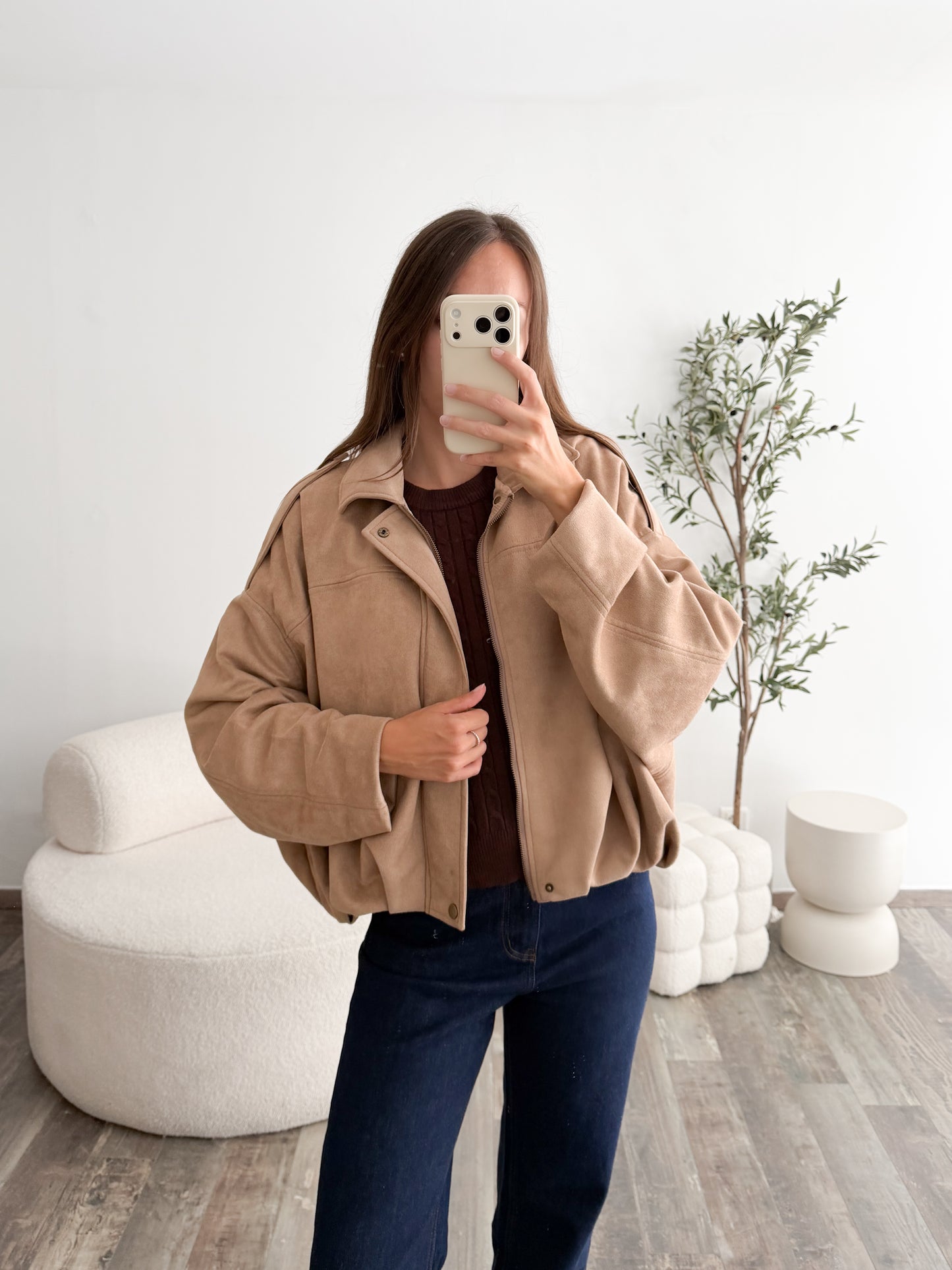 Veste effet suedine