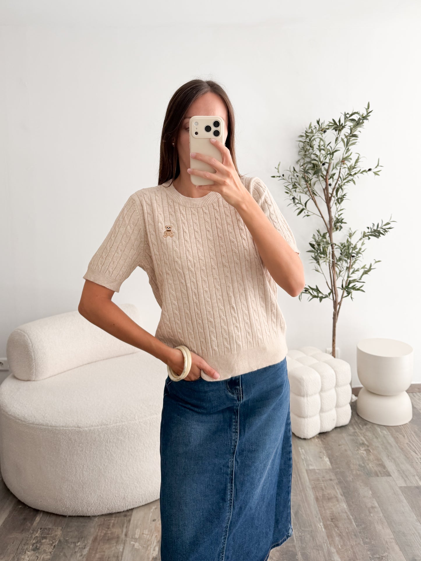 Pull ourson beige