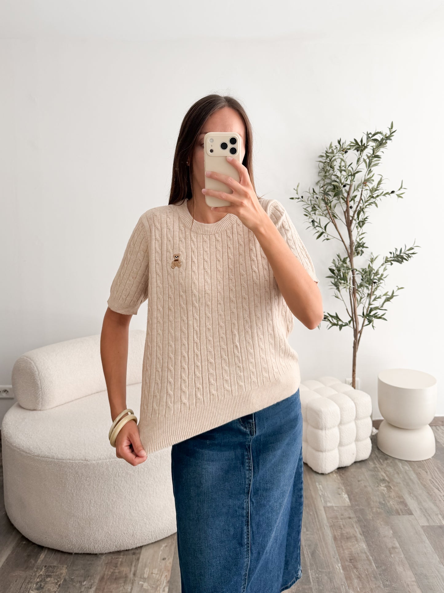 Pull ourson beige