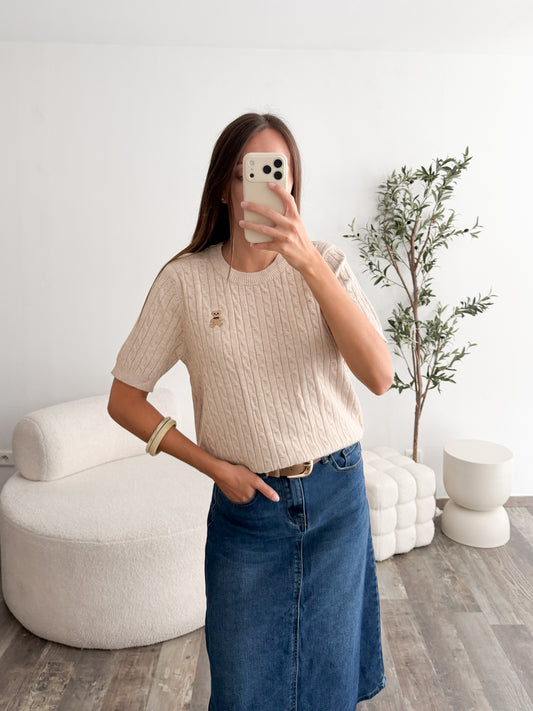 Pull ourson beige