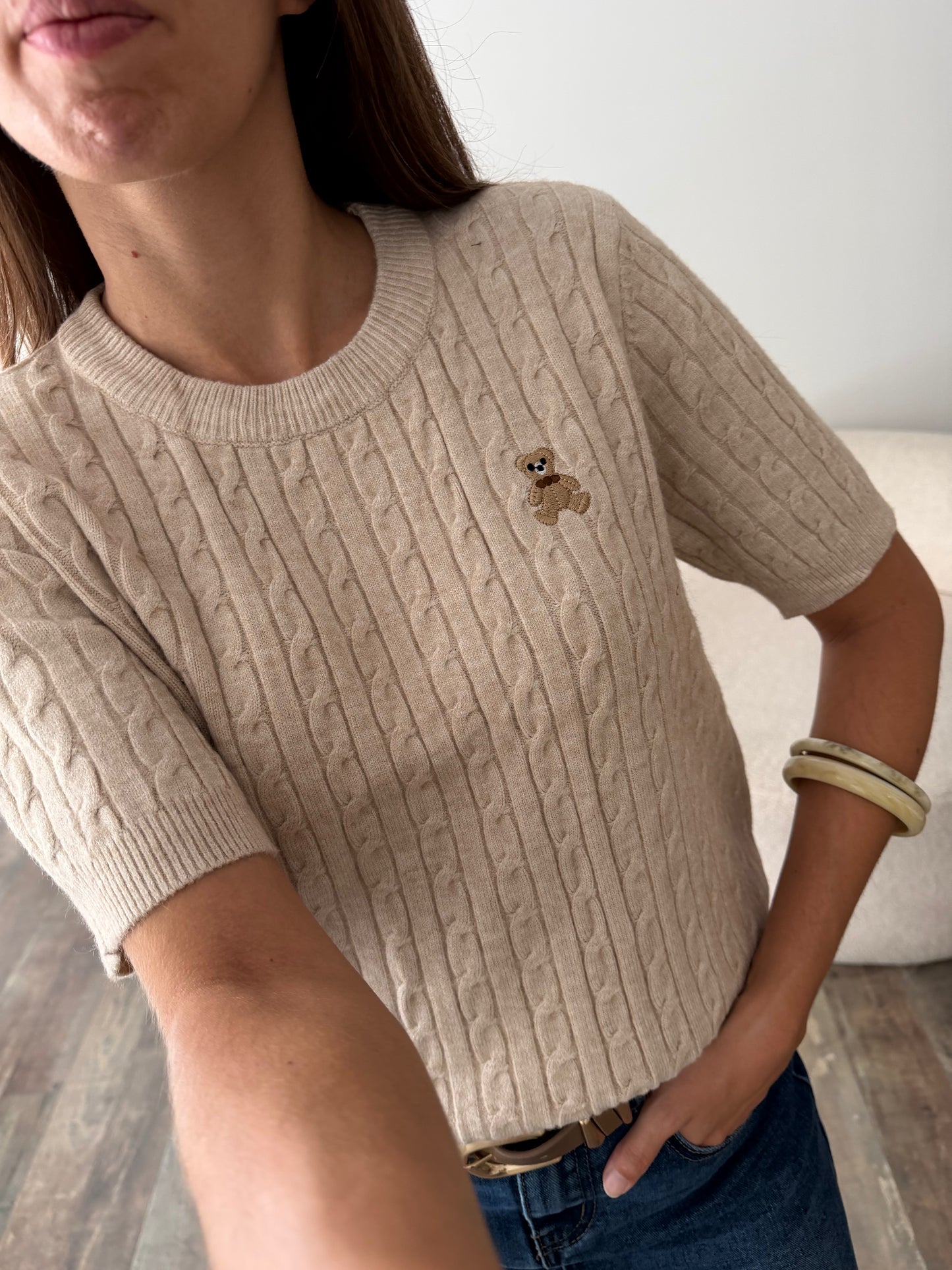 Pull ourson beige