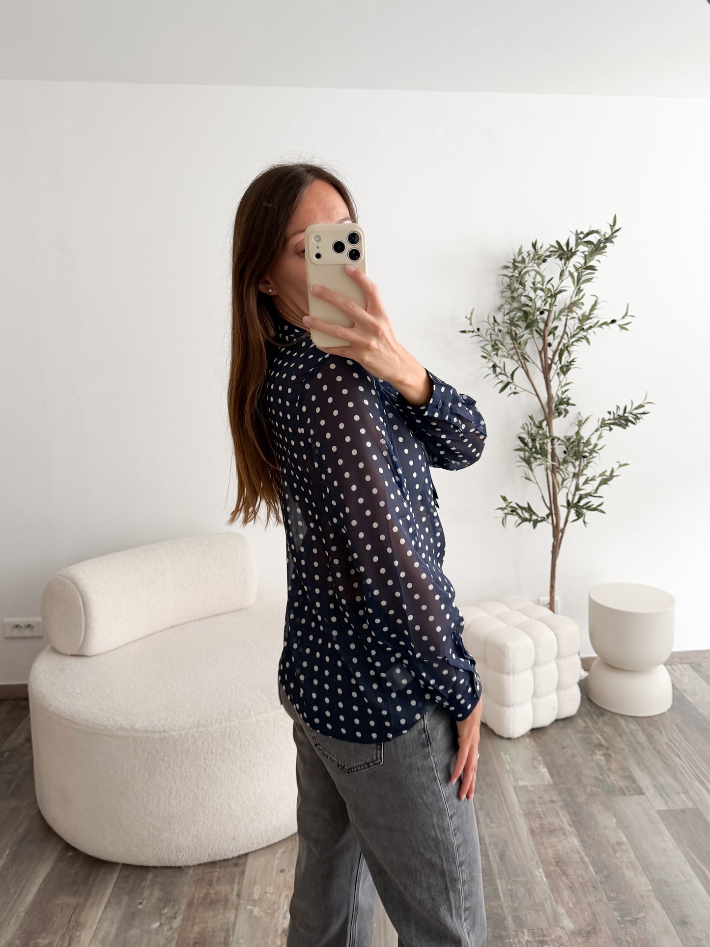 Blouse à pois (couleur au choix)