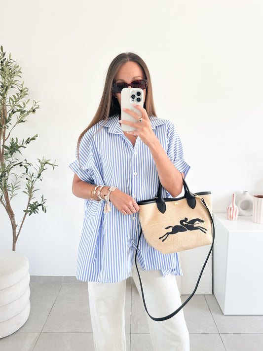 Chemise rayée bleu
