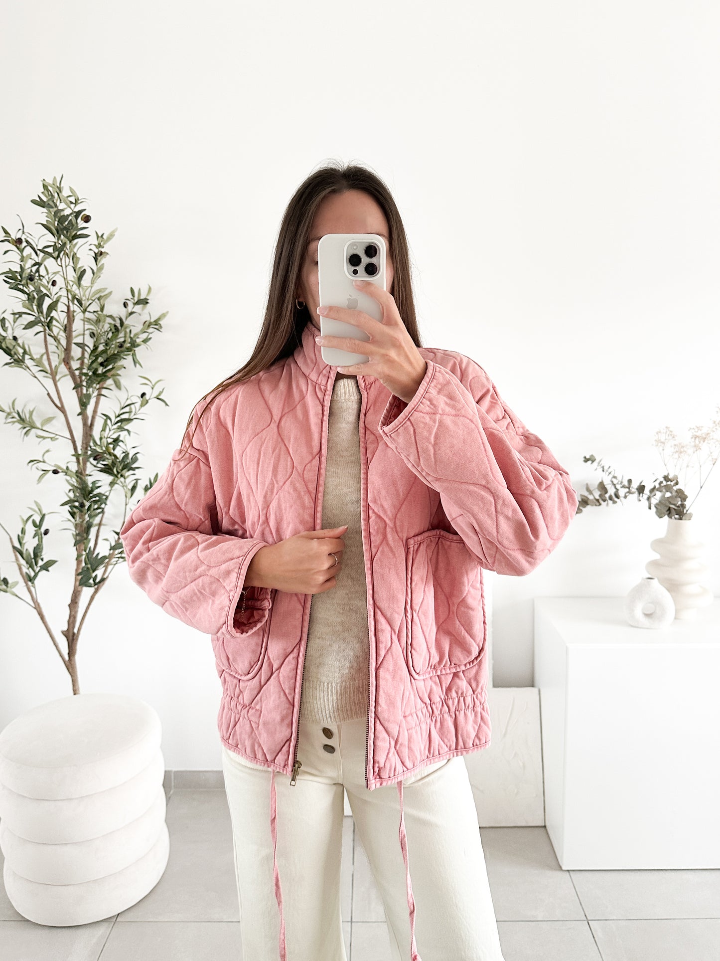 Veste matelassée rose