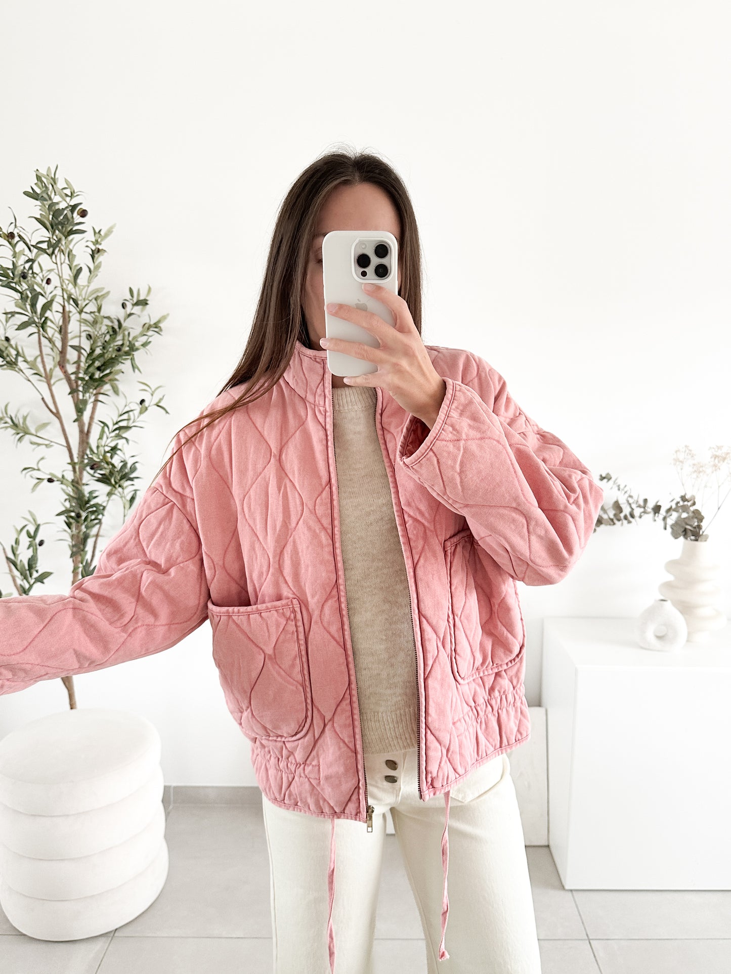 Veste matelassée rose