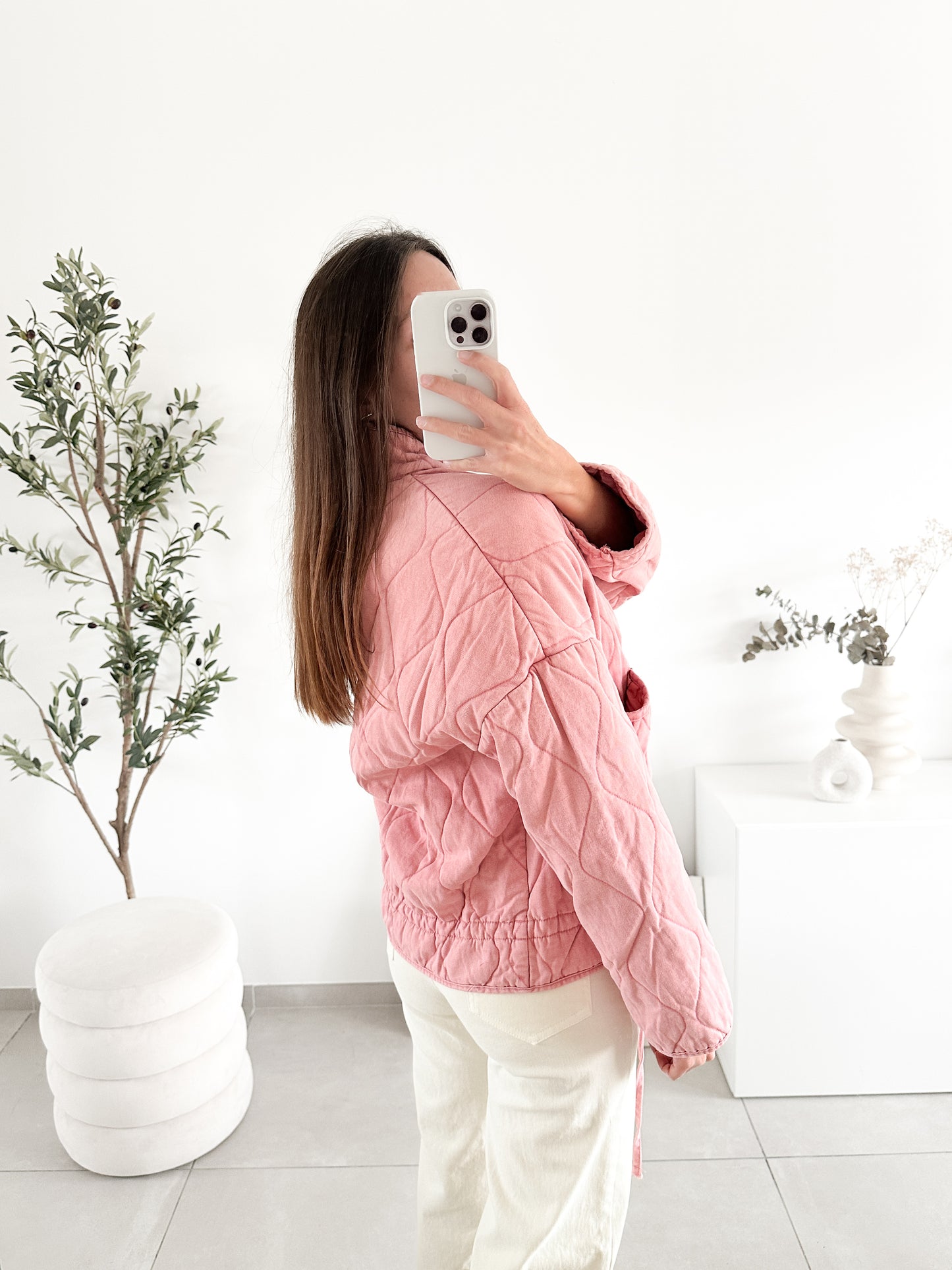 Veste matelassée rose