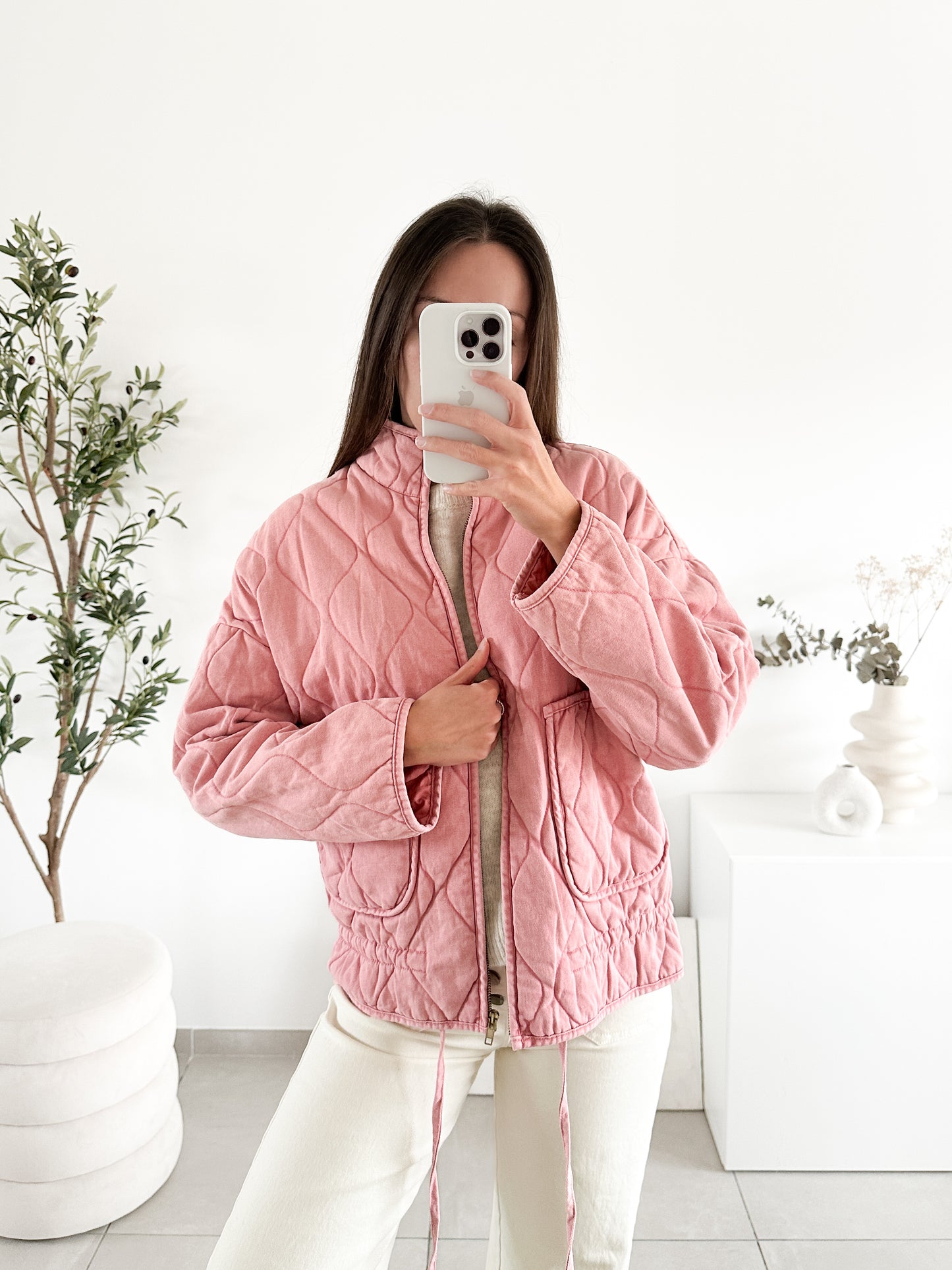 Veste matelassée rose