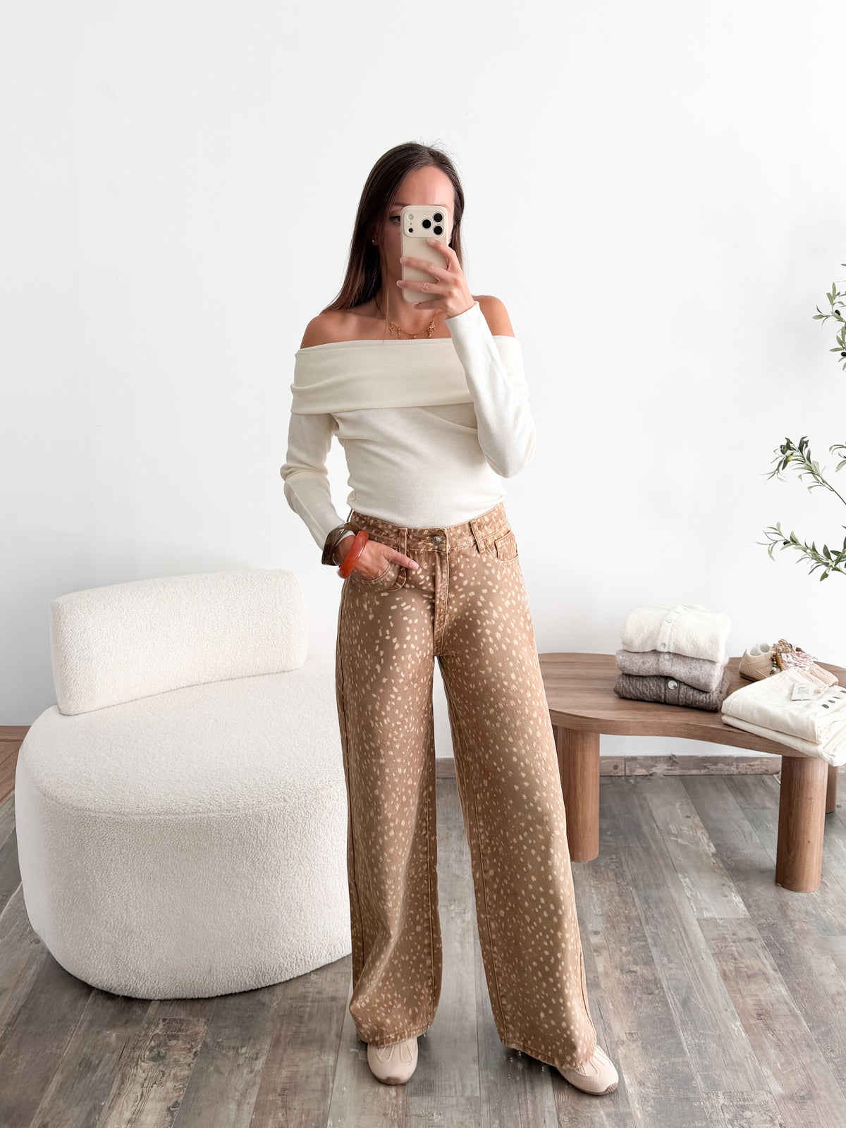 Jean motif biche