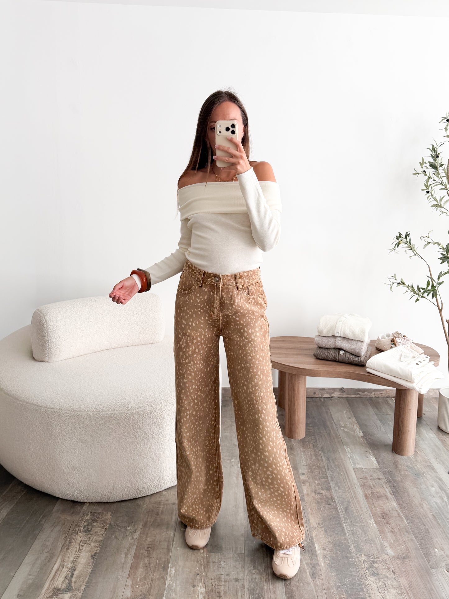Jean motif biche