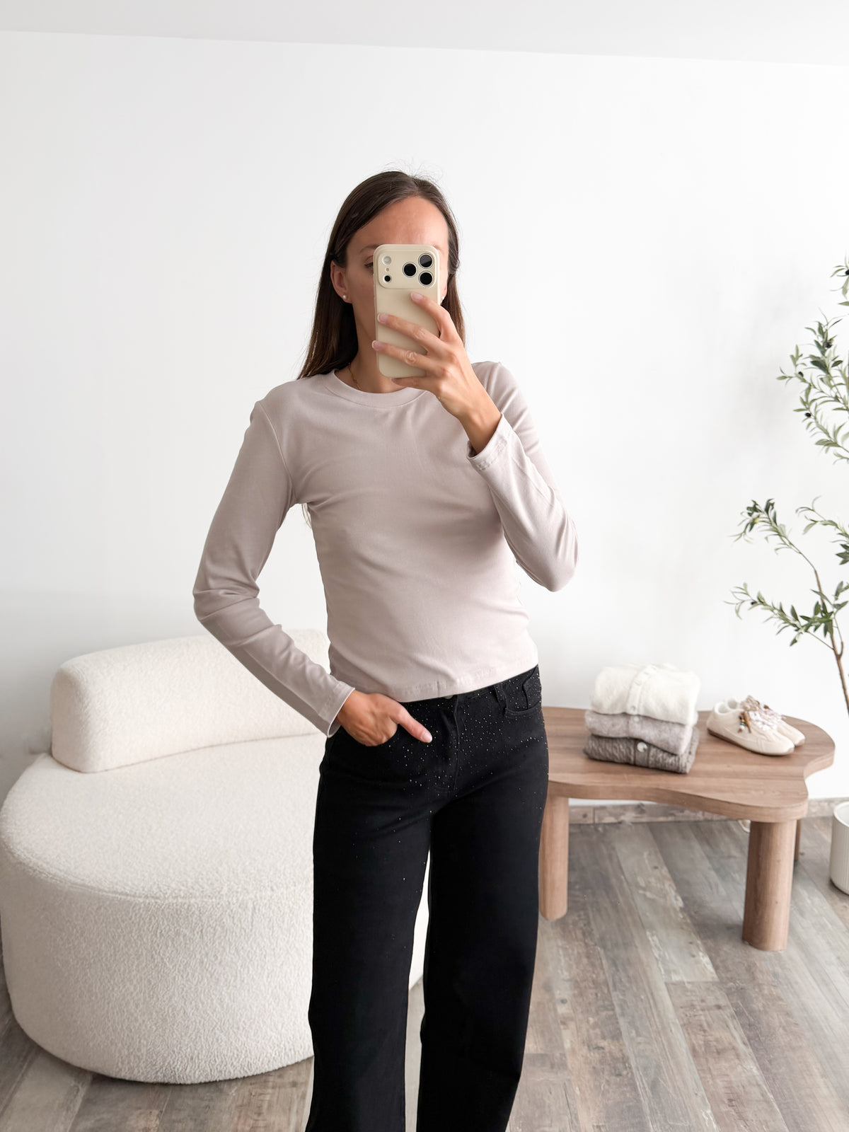 T-shirt basic taupe