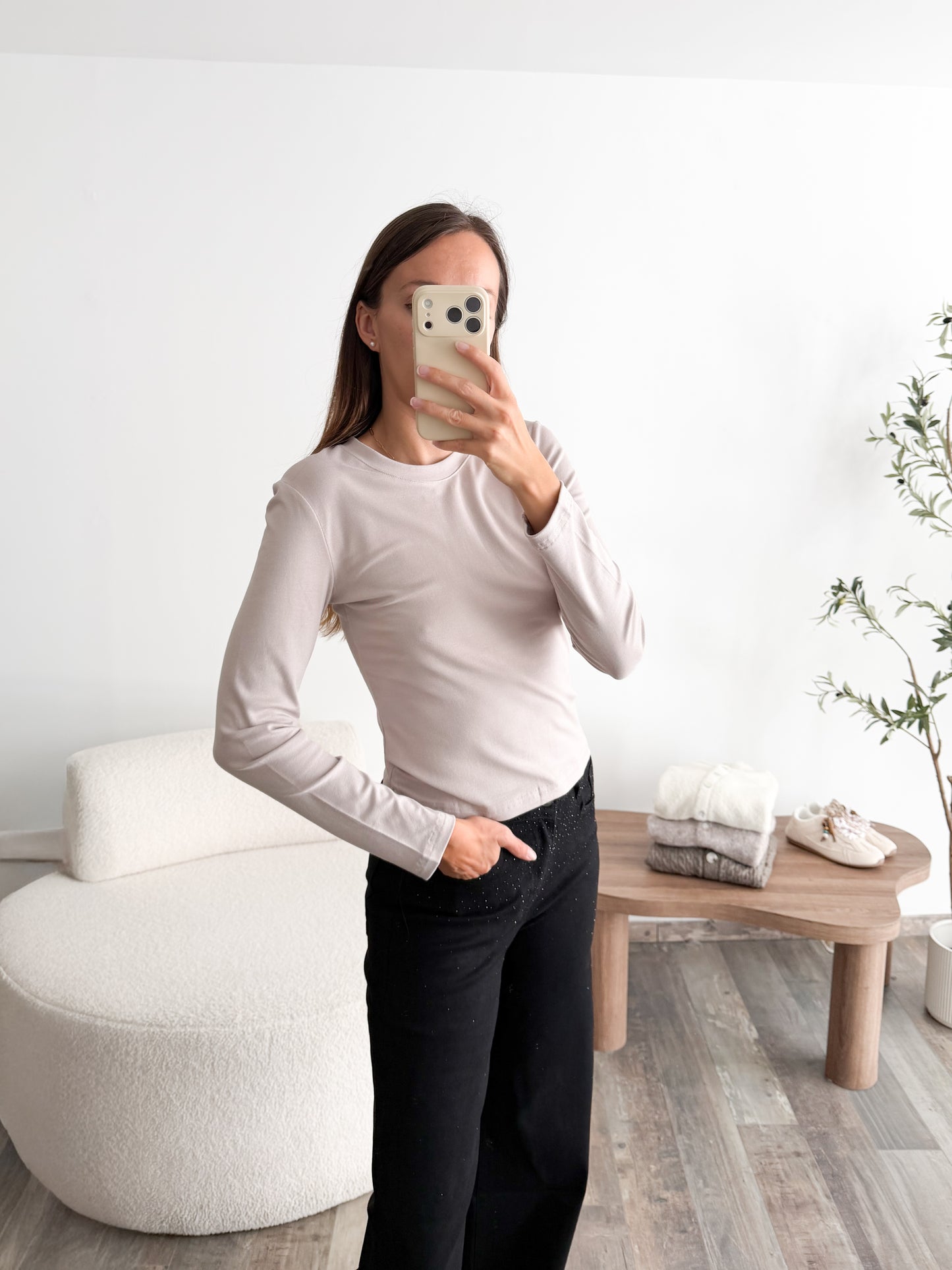 T-shirt basic taupe
