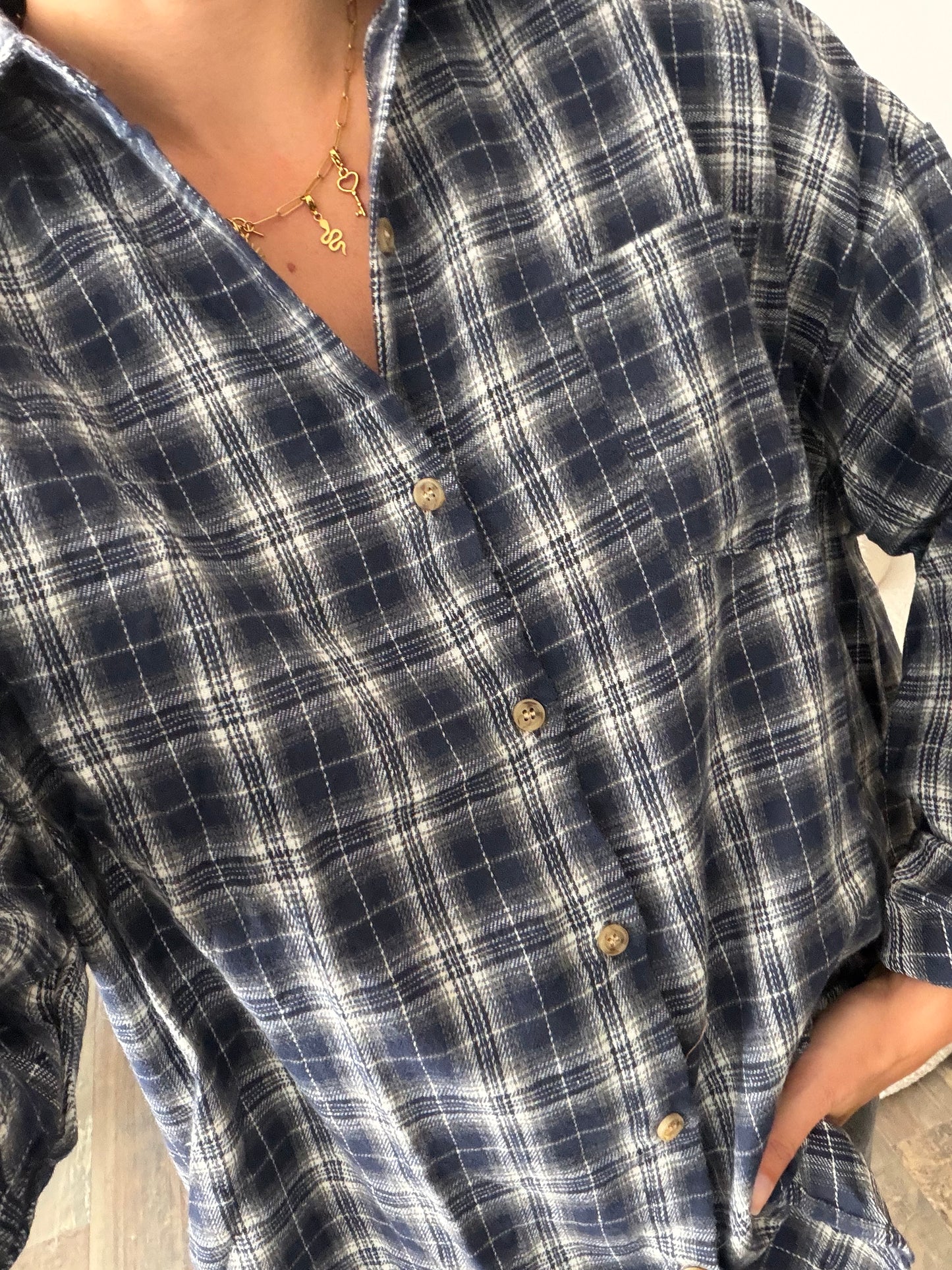 Chemise à carreau bleue