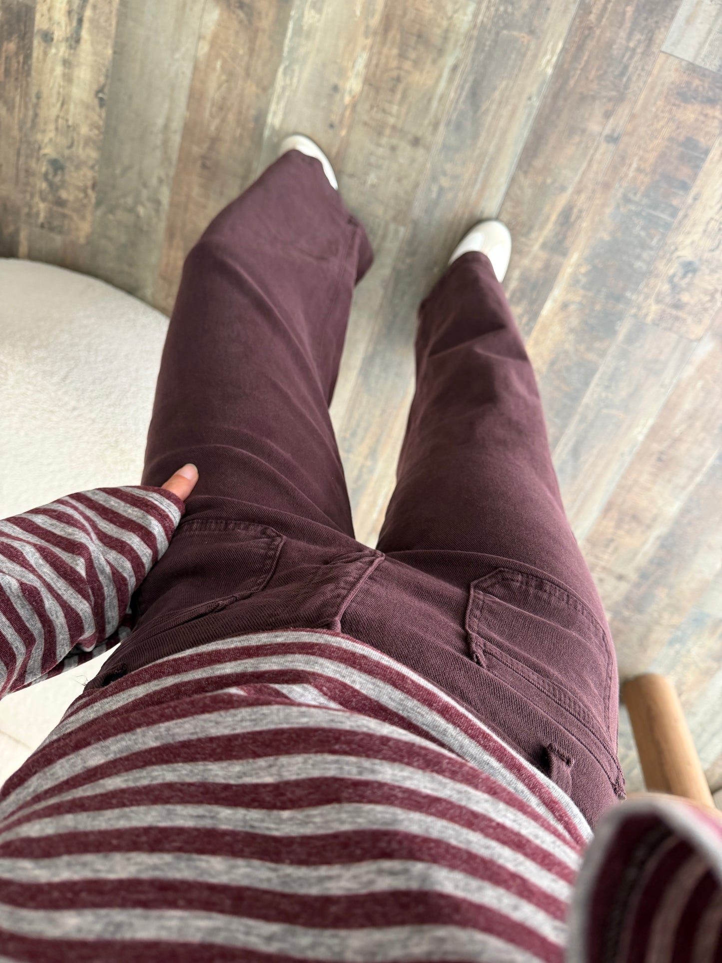 Jean wide leg bordeaux