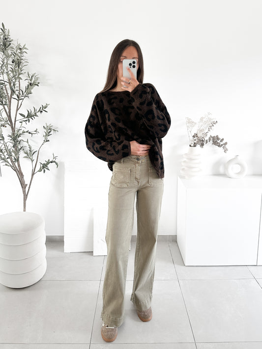 Jean marron wide leg