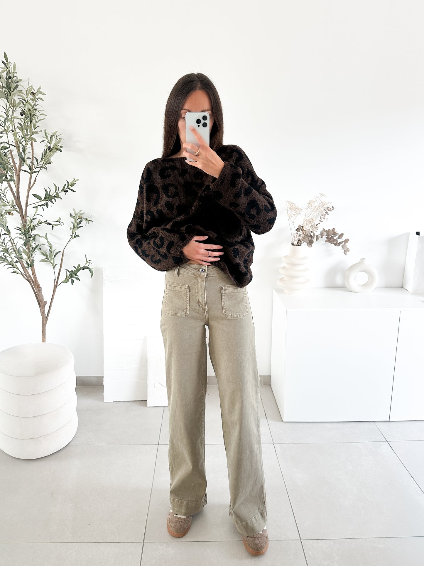 Jean marron wide leg