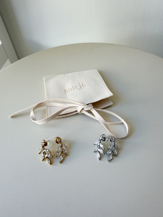Boucles d'oreilles feuilles strass