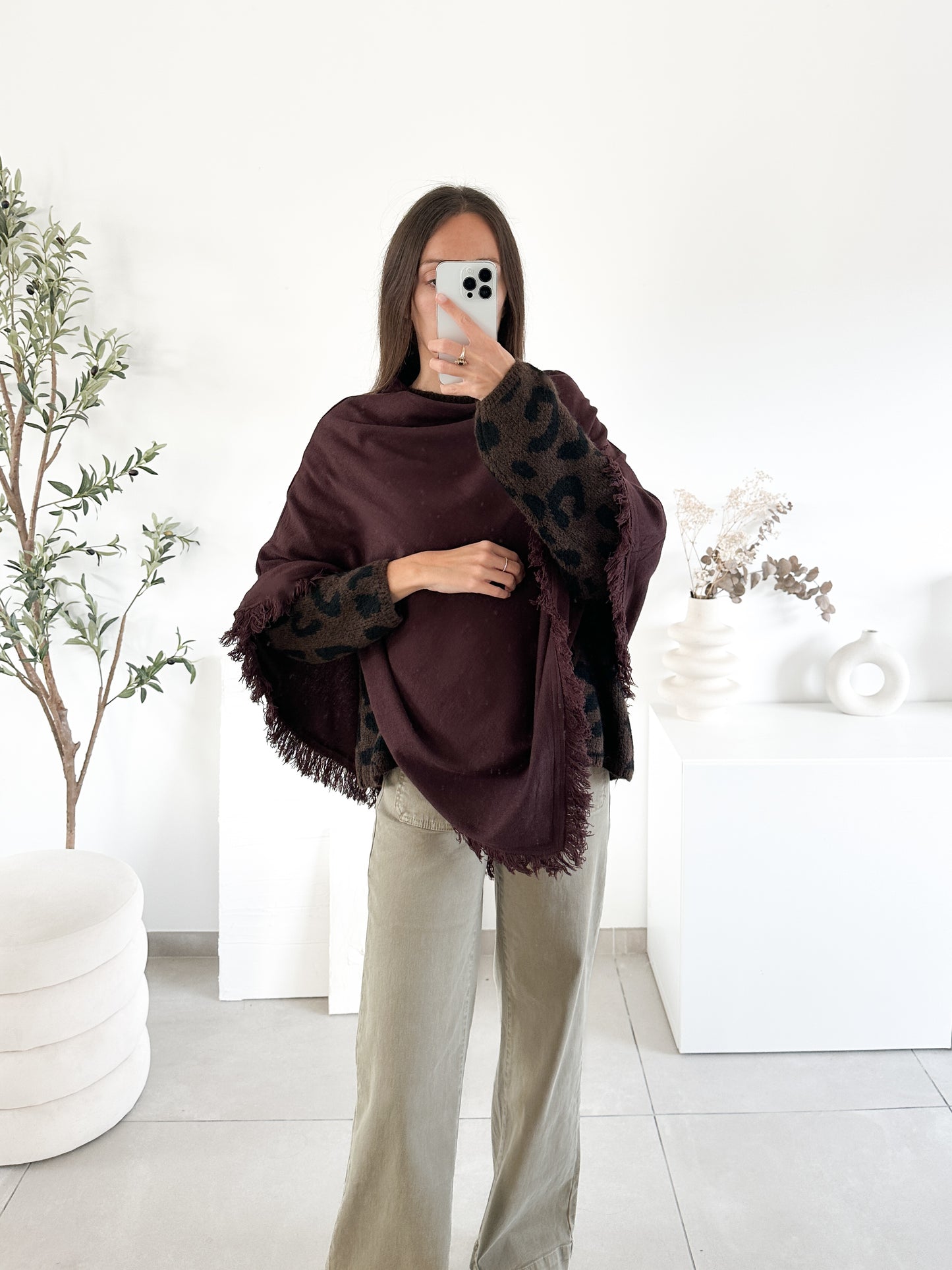 Poncho en laine (couleur au choix)