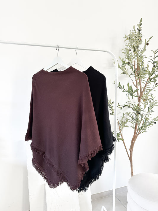 Poncho en laine (couleur au choix)
