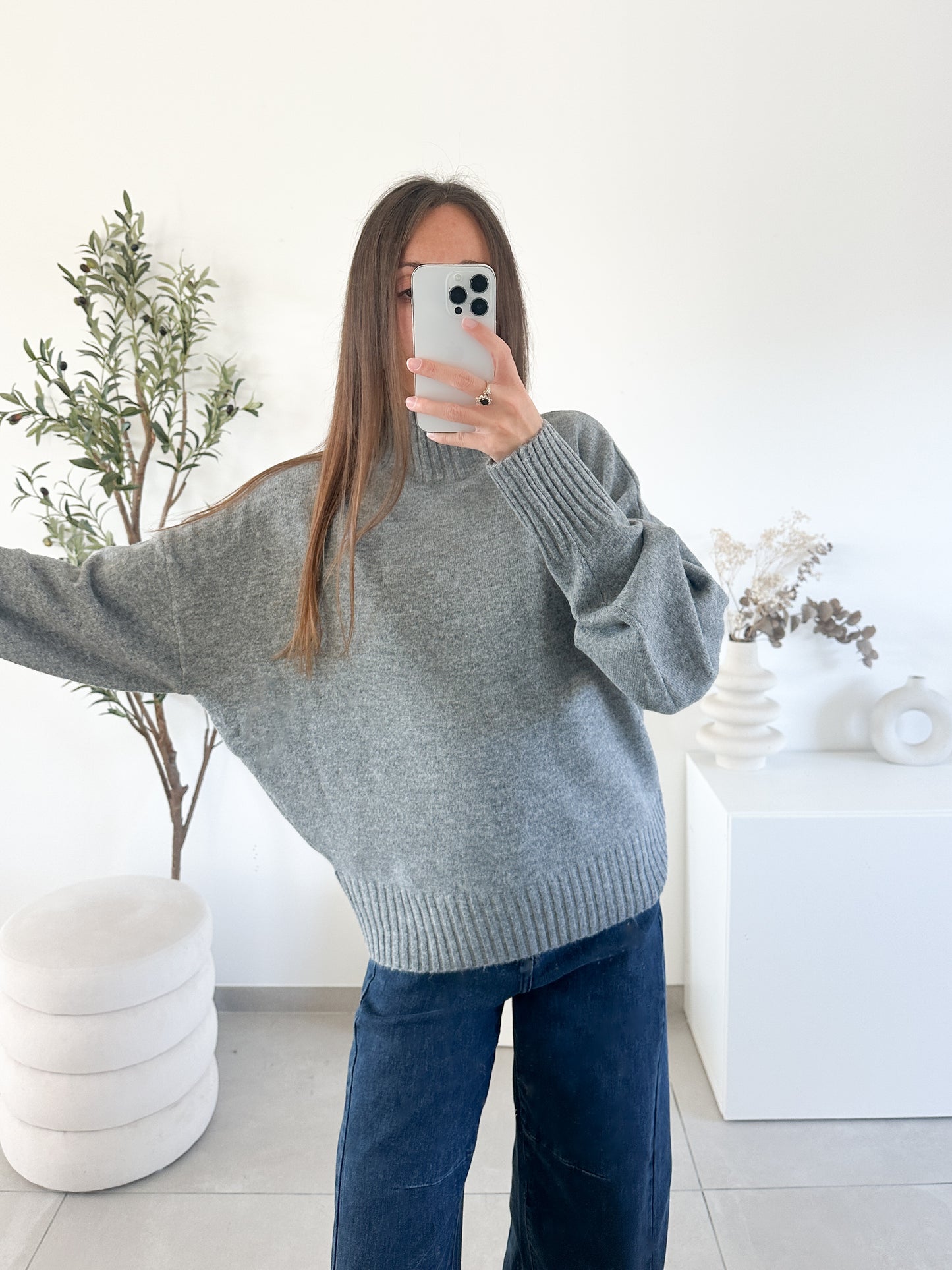 Pull oversize col montant (2 couleur)