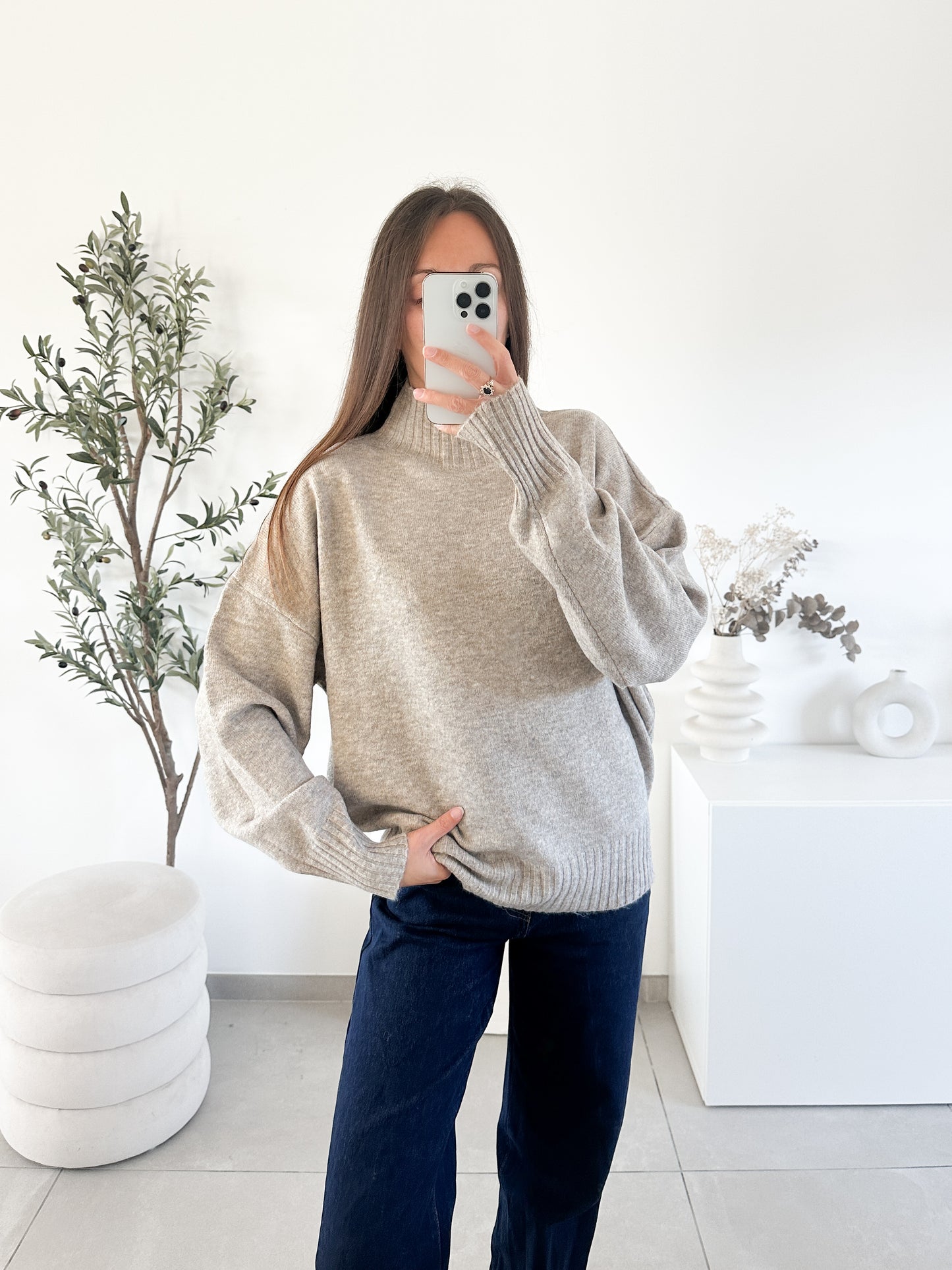 Pull oversize col montant (2 couleur)