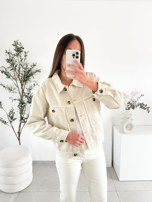 Veste en jean beige