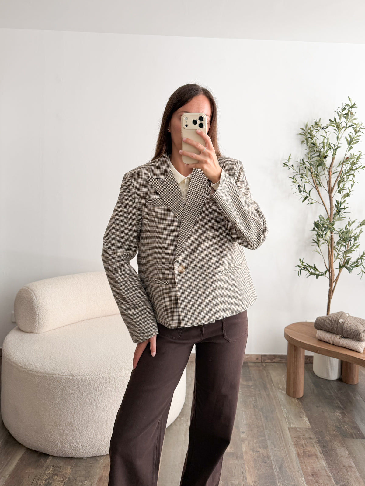 Blazer à carreaux