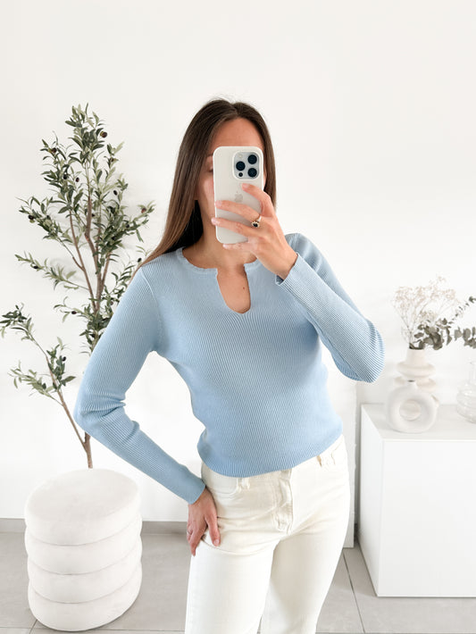 Pull fin Odile bleu