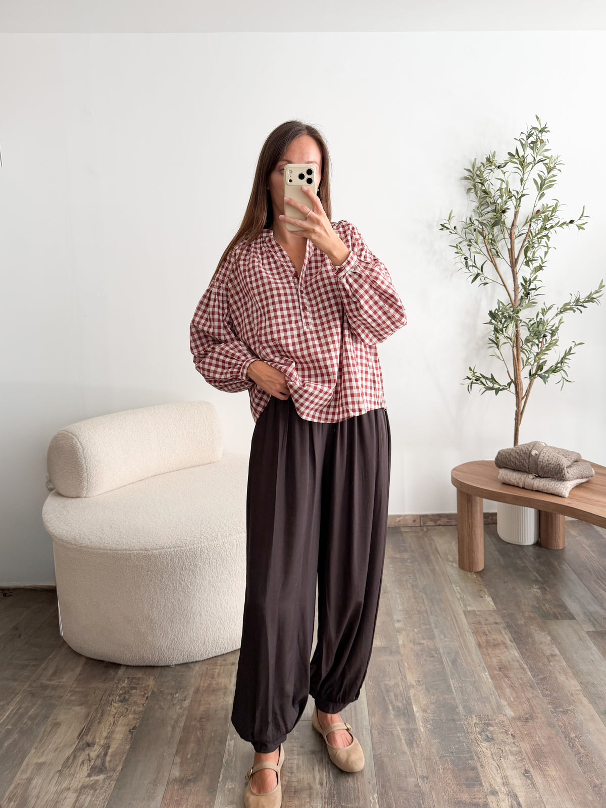 Pantalon bouffant marron