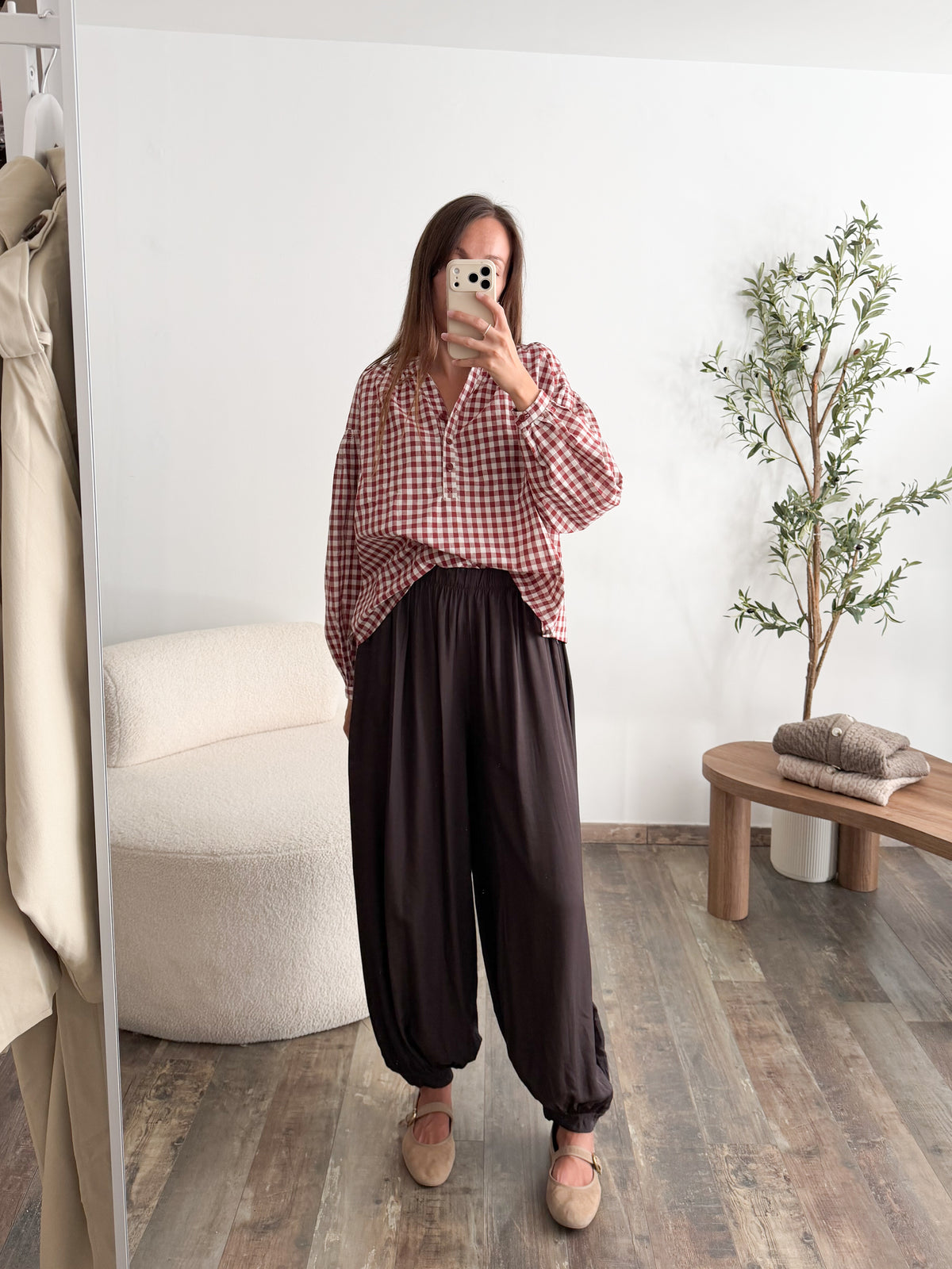 Pantalon bouffant marron