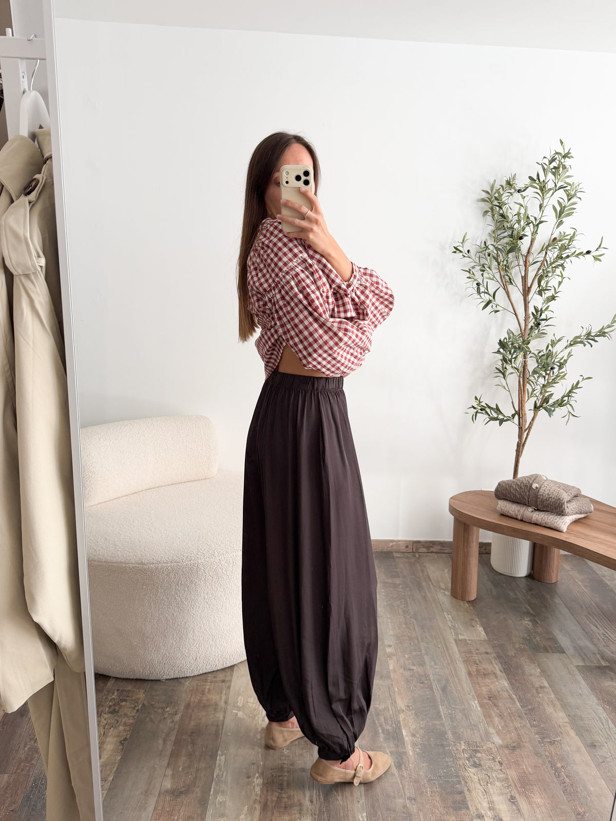 Pantalon bouffant marron