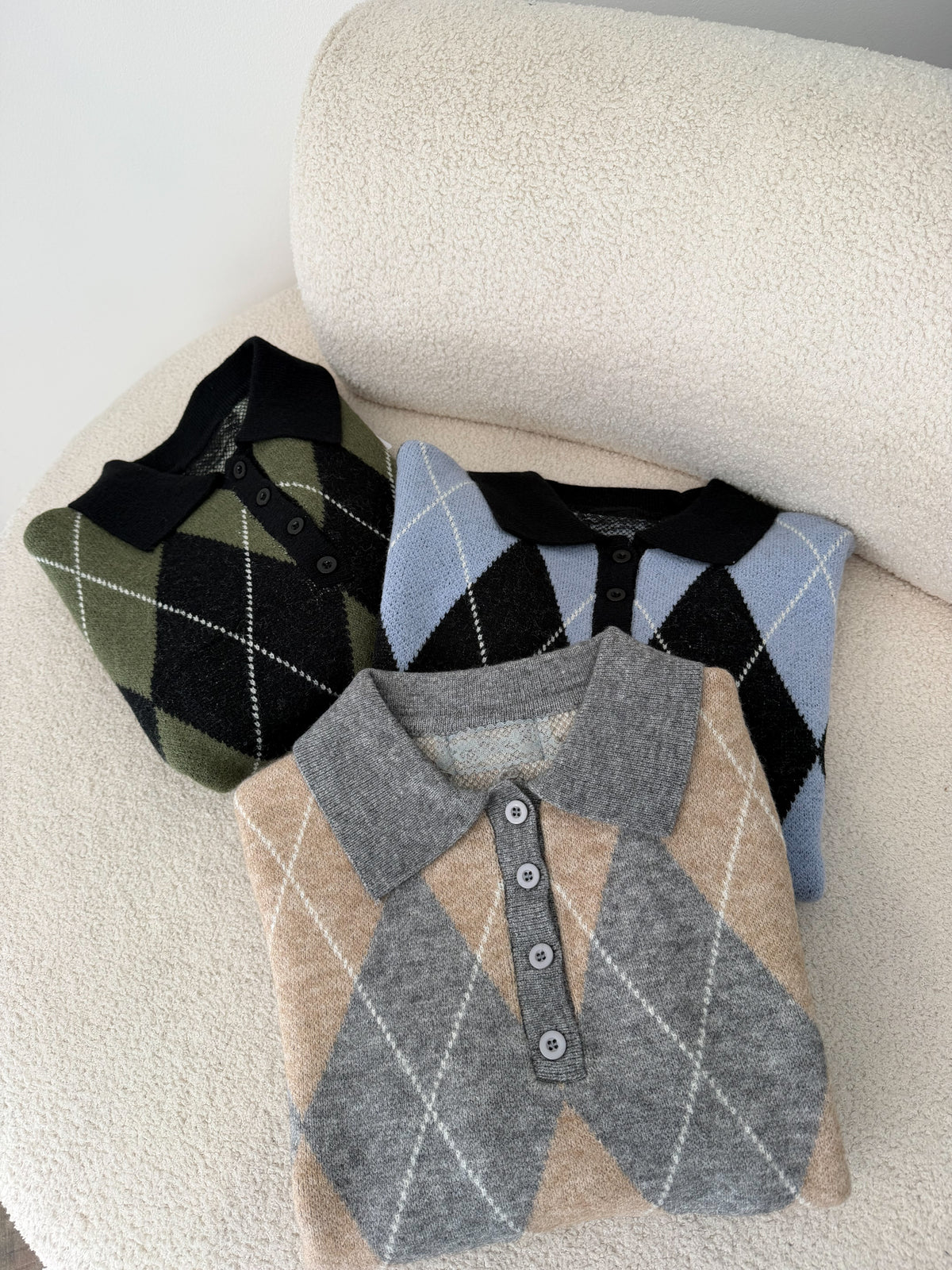 Pull à carreaux (couleur au choix)