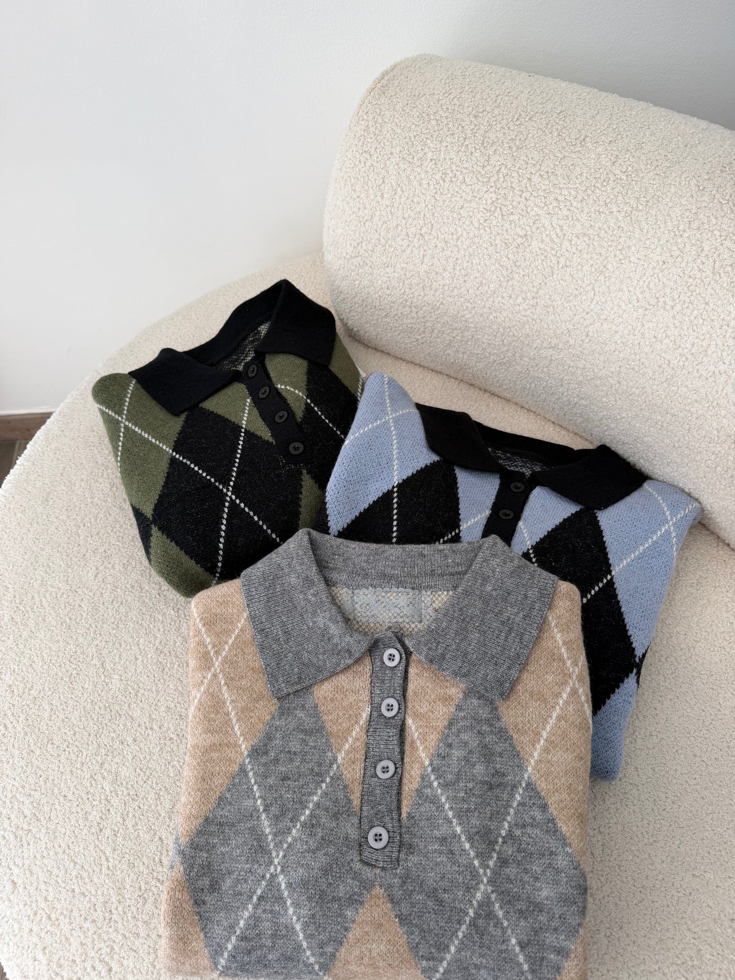 Pull à carreaux (couleur au choix)