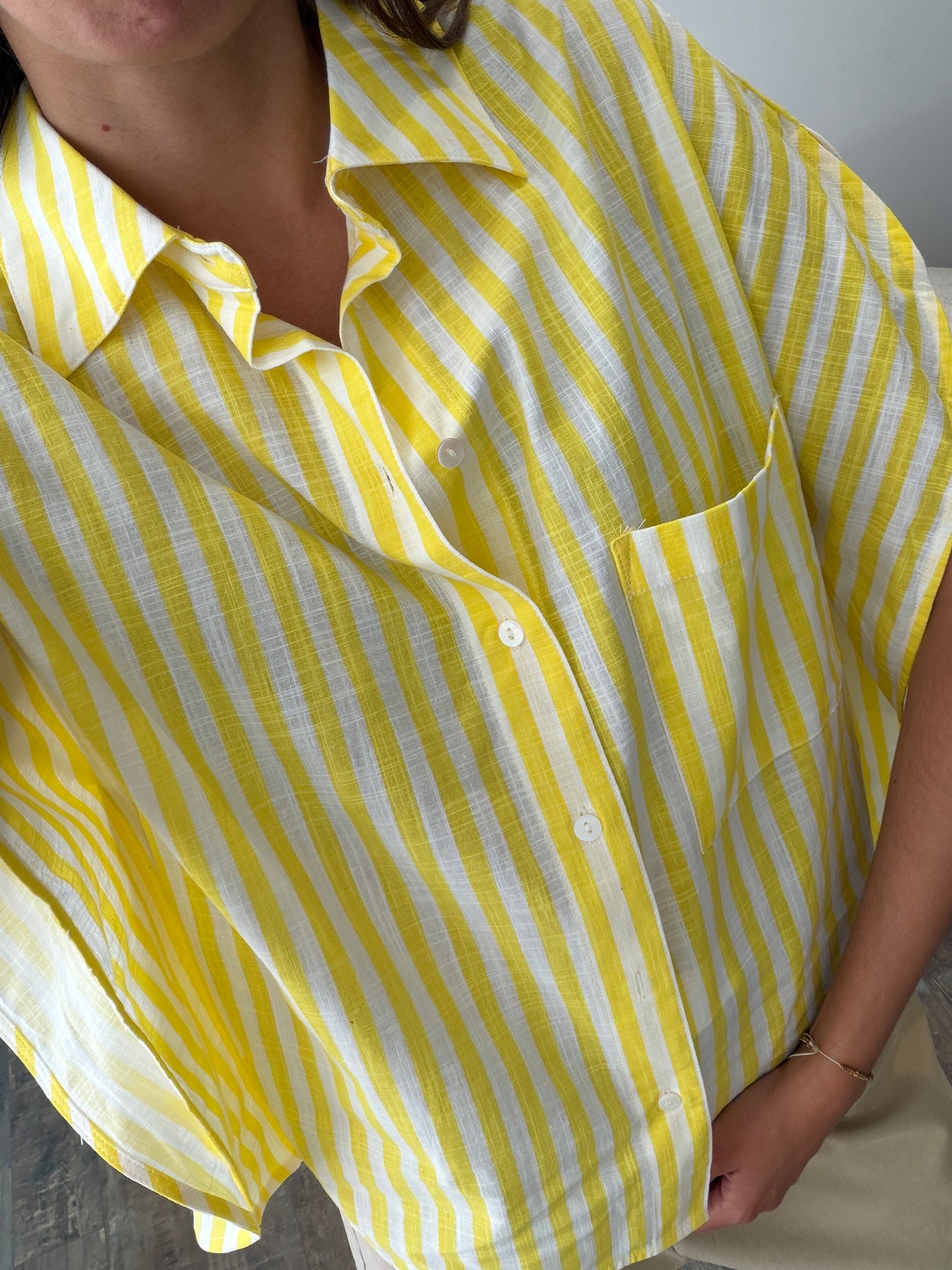Chemise rayée jaune