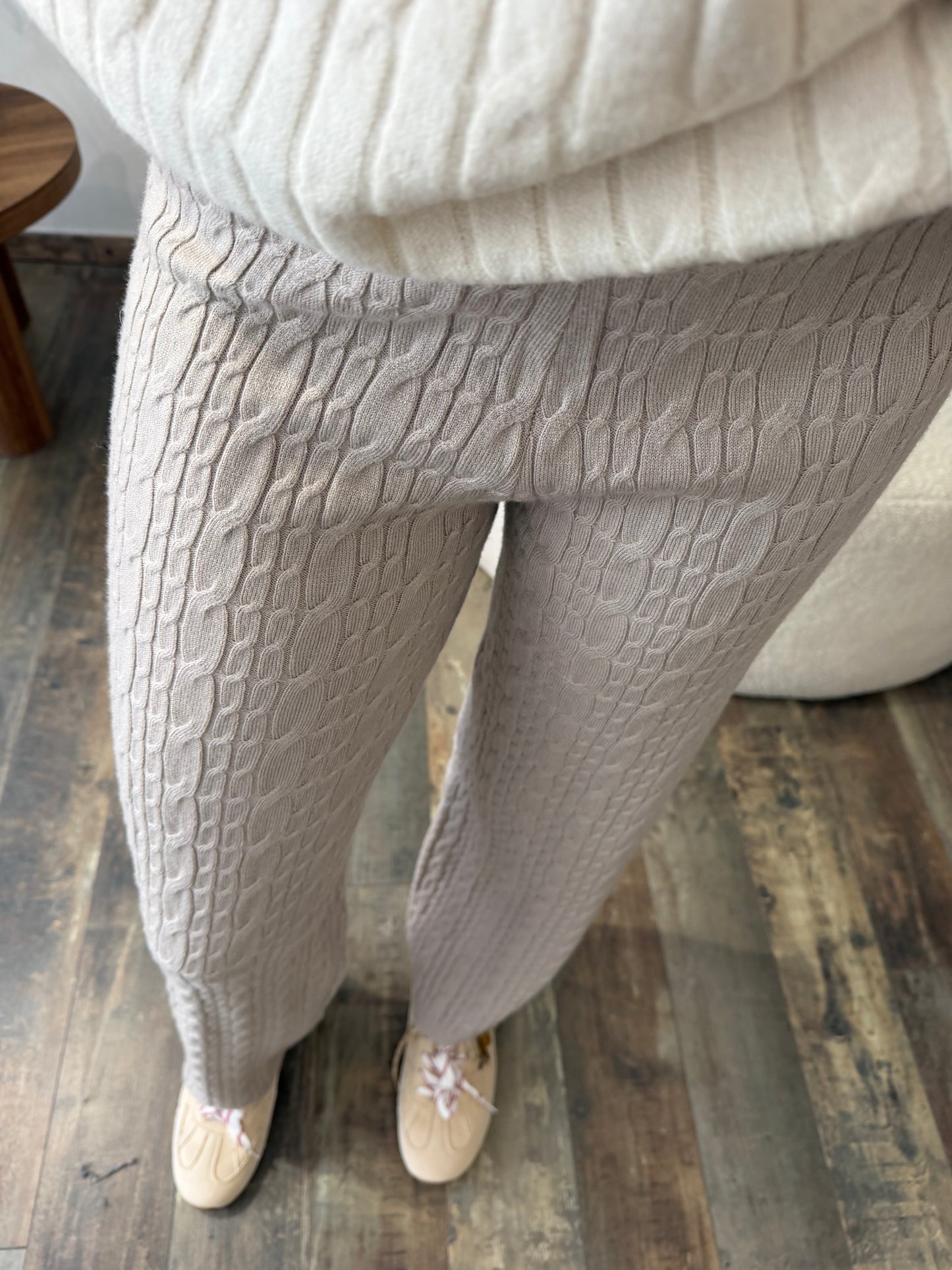 Pantalon en maille torsadée