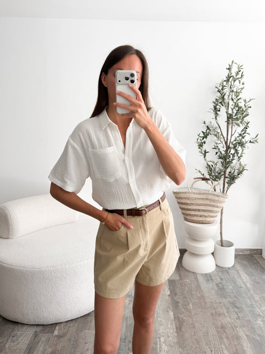 Chemise en gaze de coton blanche