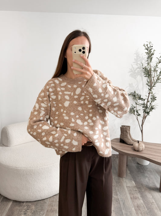 Pull motif biche