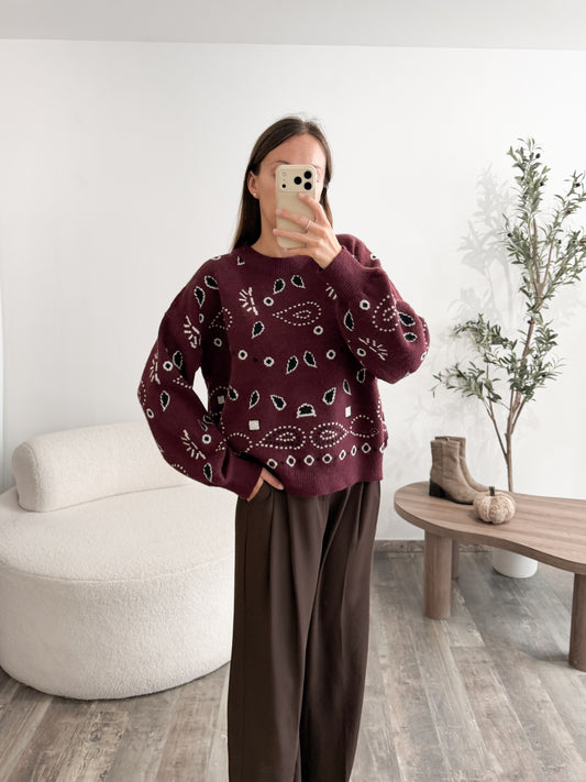 Pull bandana bordeaux