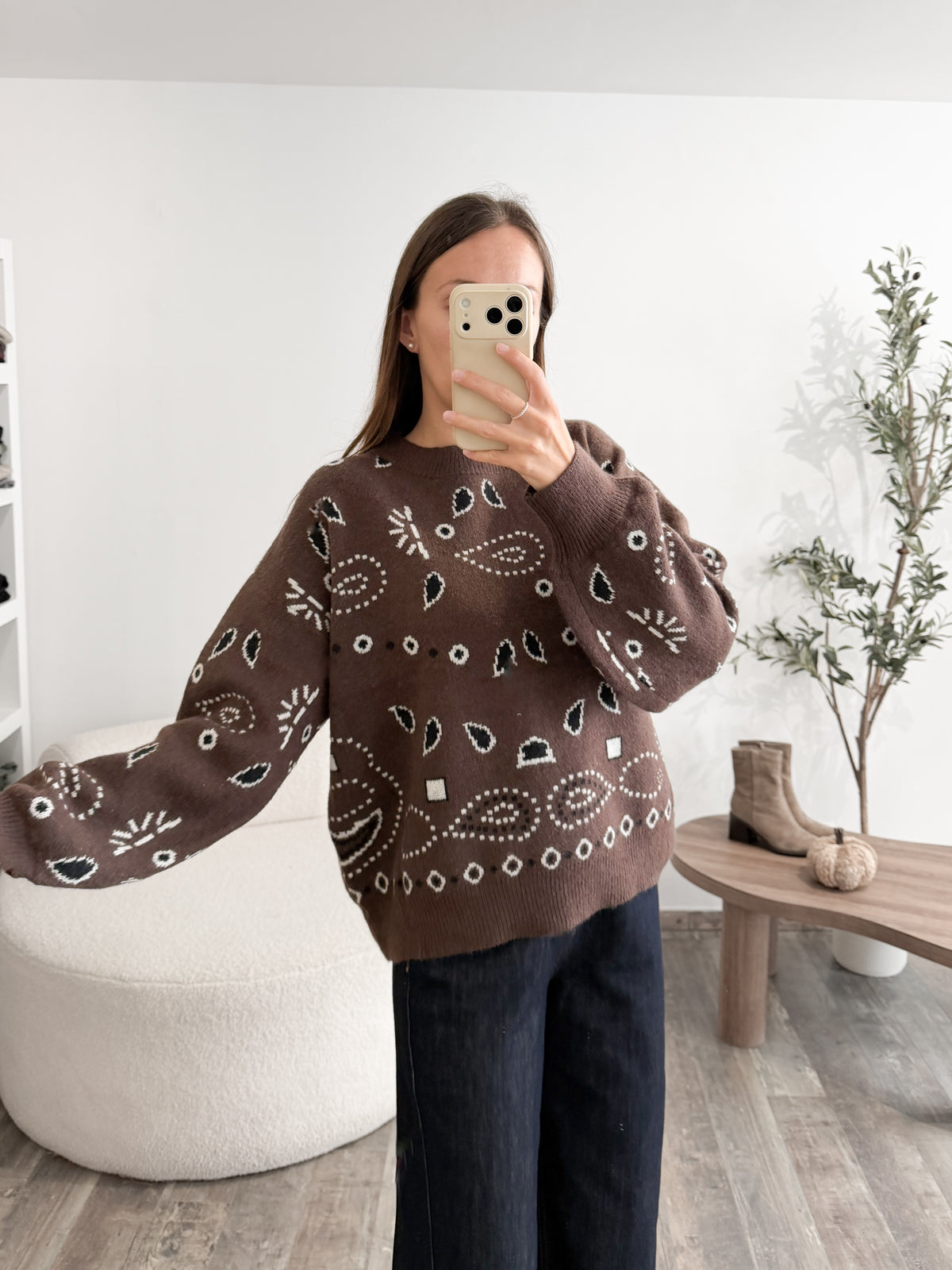 Pull bandana marron