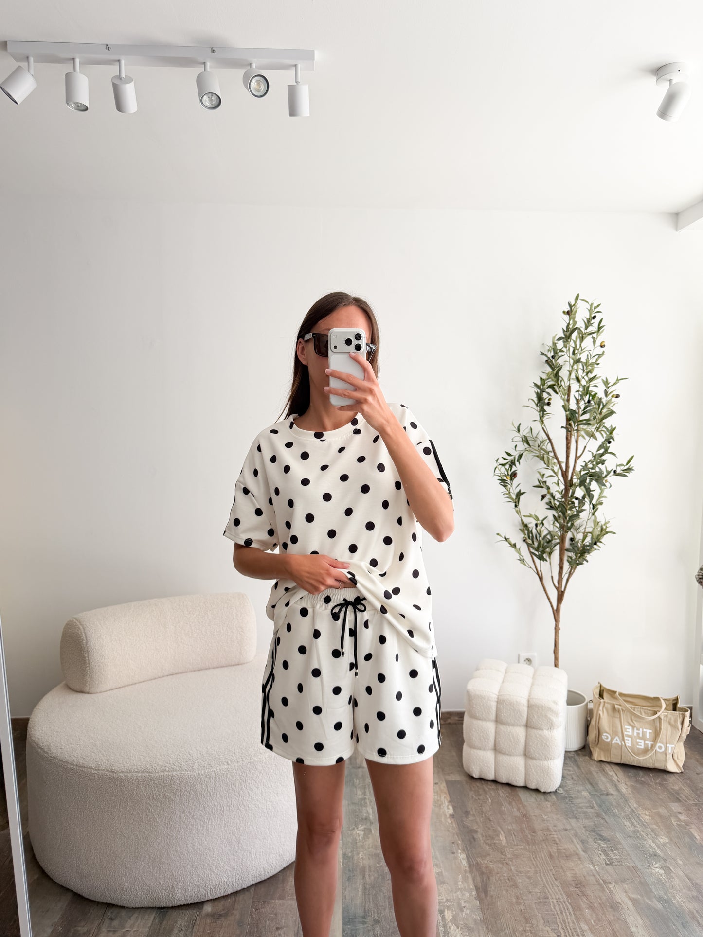 Ensemble à pois blanc