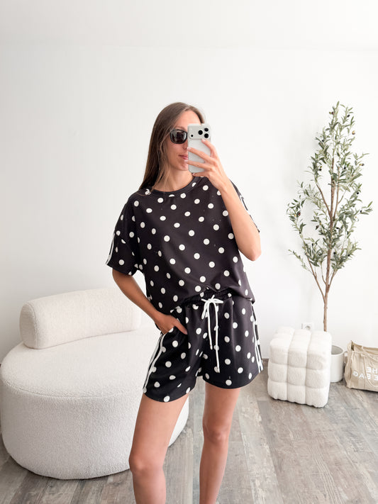 Ensemble à pois noir (pré-vente)