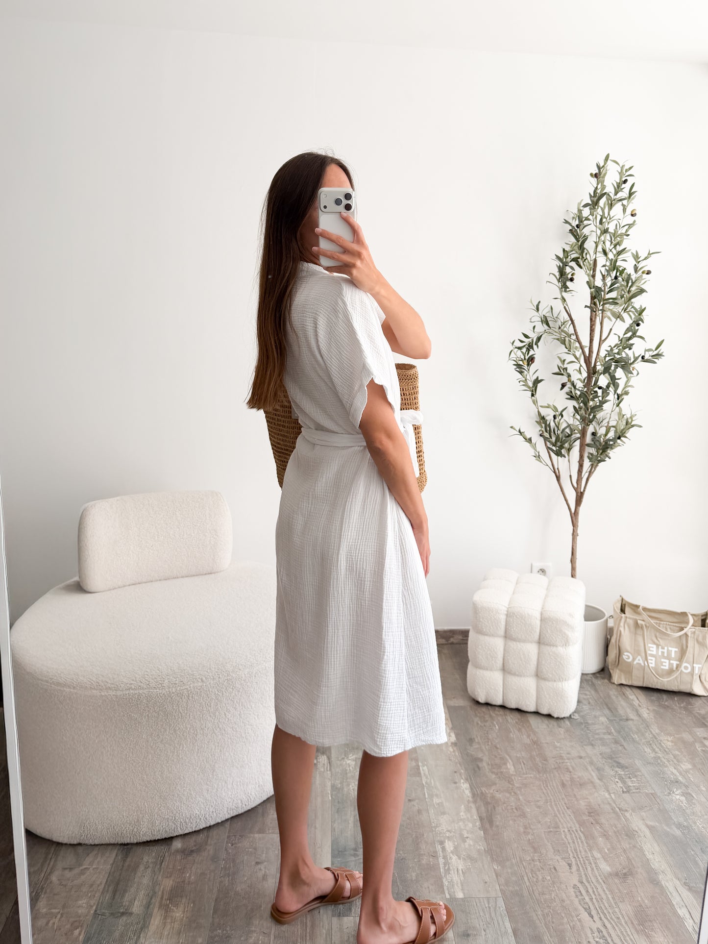 Robe en gaze de coton blanche