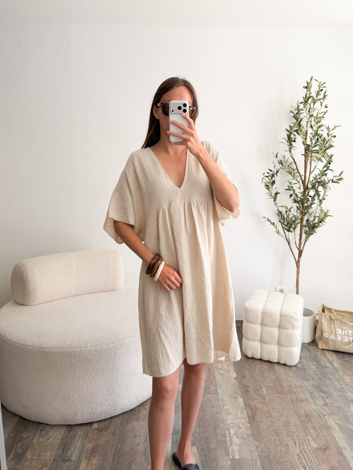 Robe gaze de coton Paola (couleur au choix)