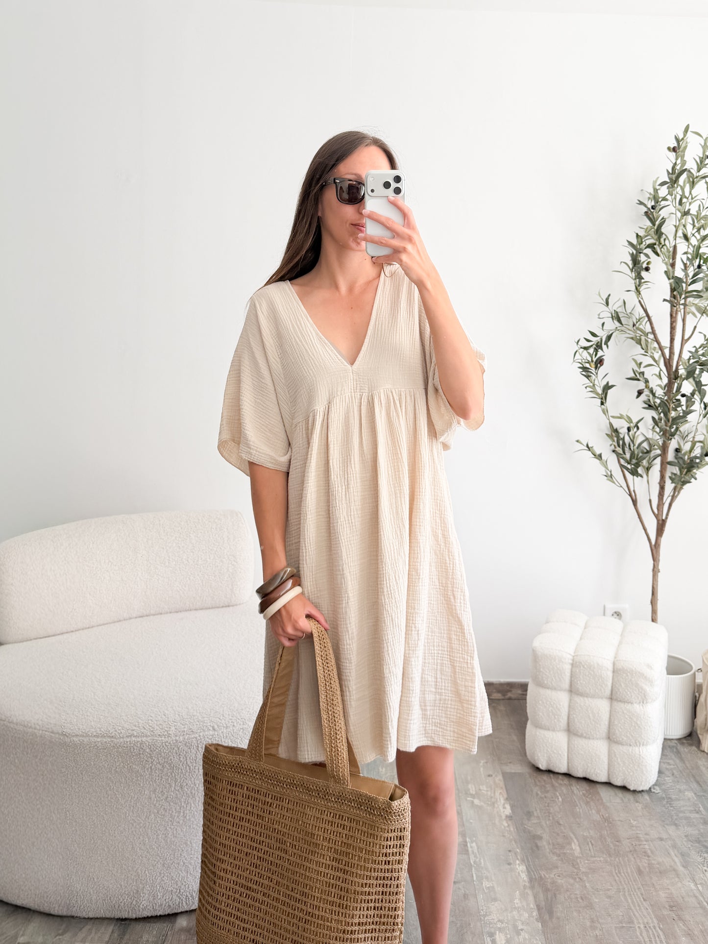 Robe gaze de coton Paola (couleur au choix)