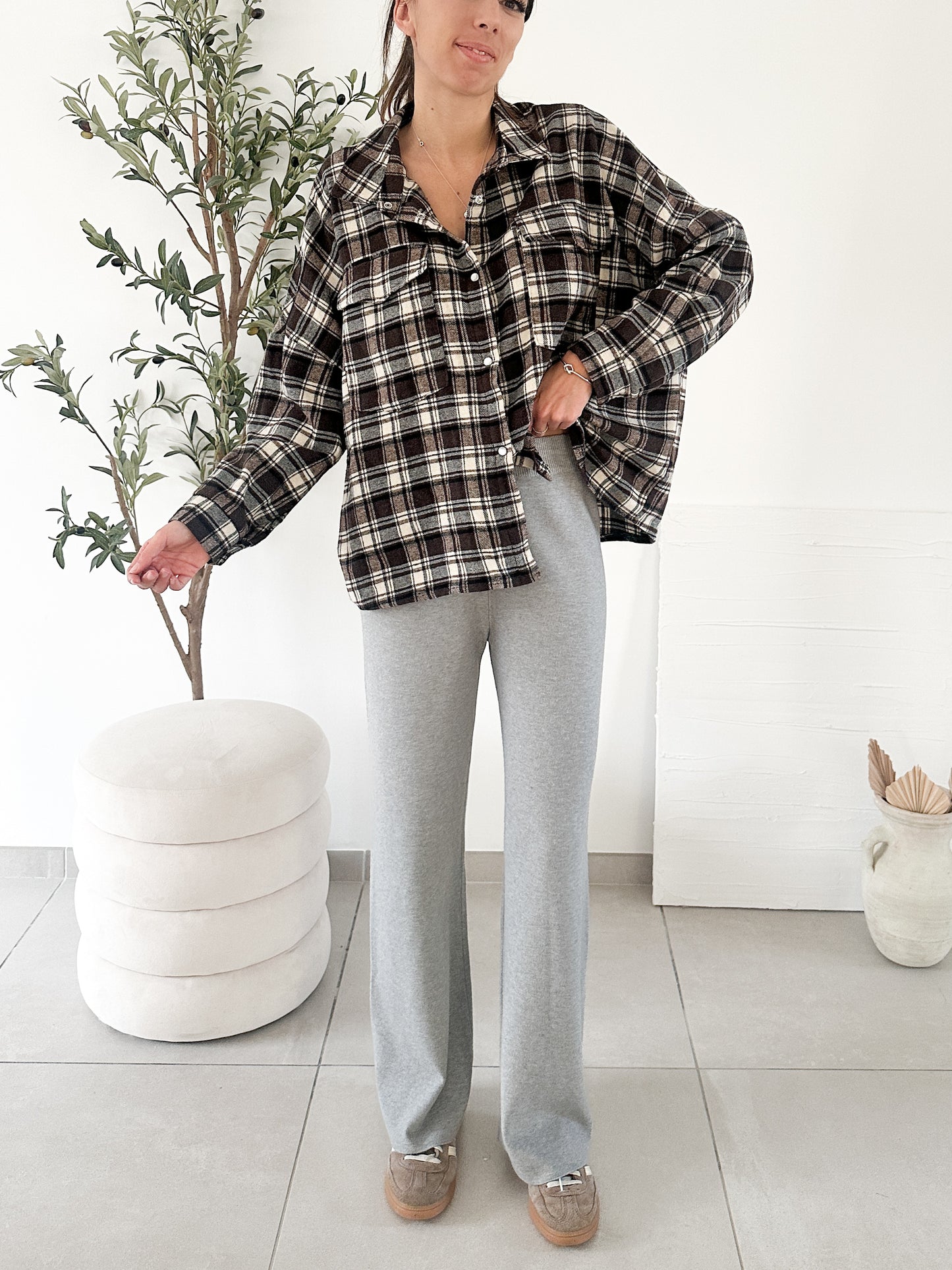 Pantalon en maille gris