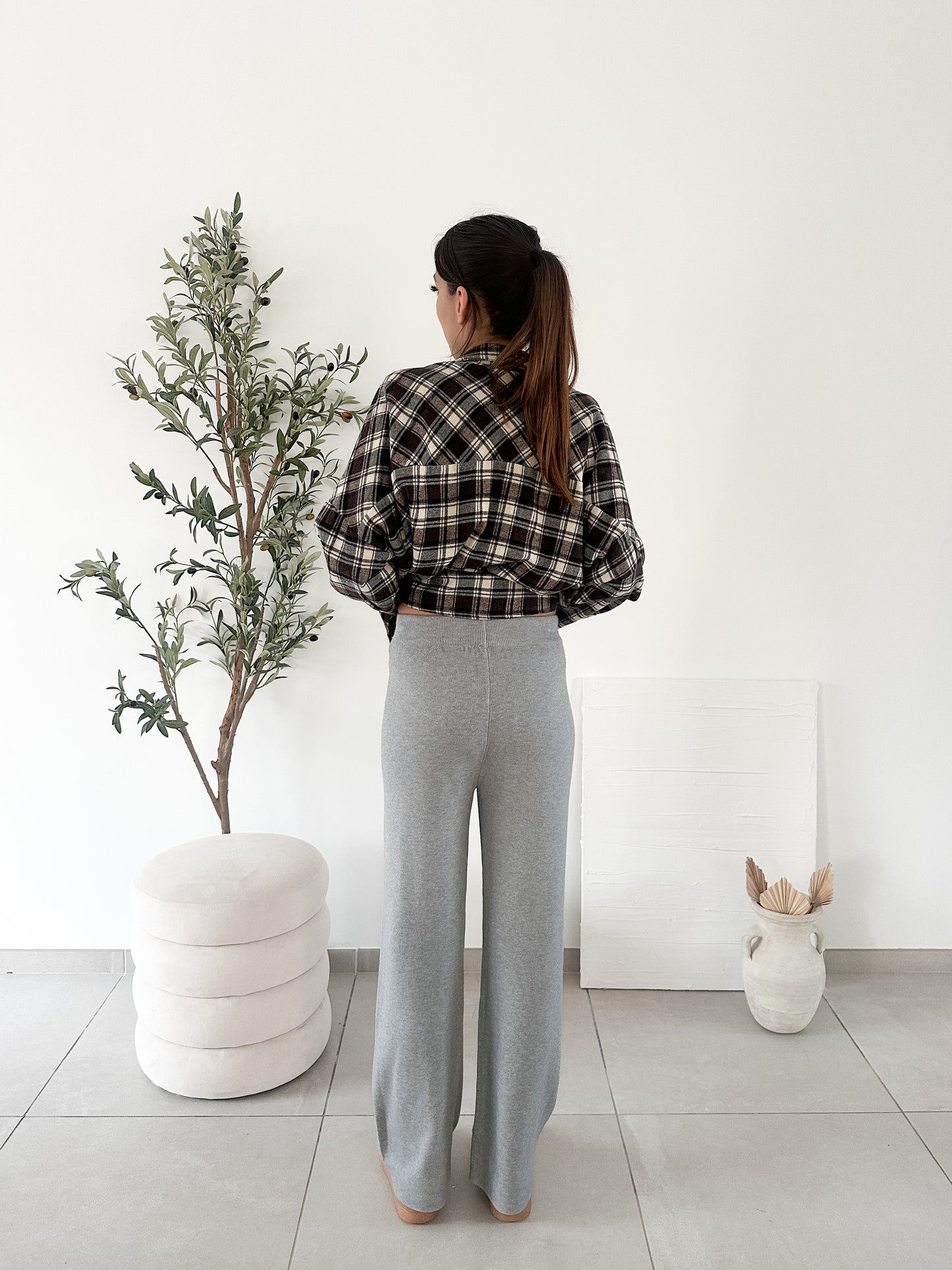 Pantalon en maille gris